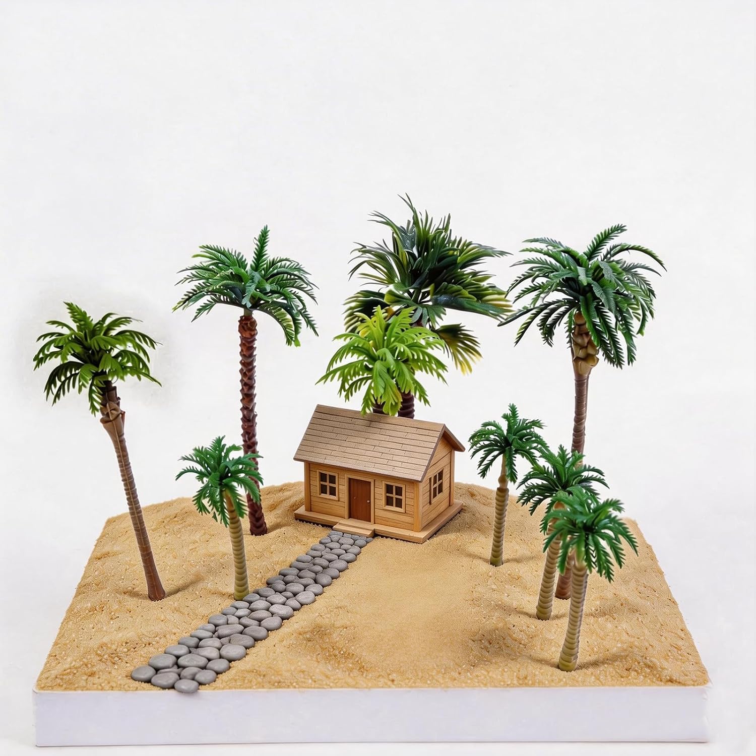 10 Pcs Mini Palm Trees, Tropical Coconut Tree Models for Diorama,Fairy Garden, Aquarium, Model Train Scenery, Cake Decor, Miniature Landscape DIY