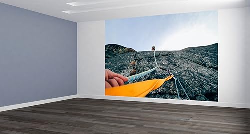 Miniatura 5 de Papel tapiz extraíble con vista de escalador, decoración de pared, diseño personalizado, mural de pared (144 x 96 pulgadas)