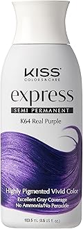 Express Semi-Permanent Hair Color – Vivid, Highly Pigmented Dye for Vibrant Hair, Gentle Formula, Gray Coverage, pH Balanced,23 Intermixable Shades, All Hair Types (3.5 oz, Real Purple, 1 Count)
