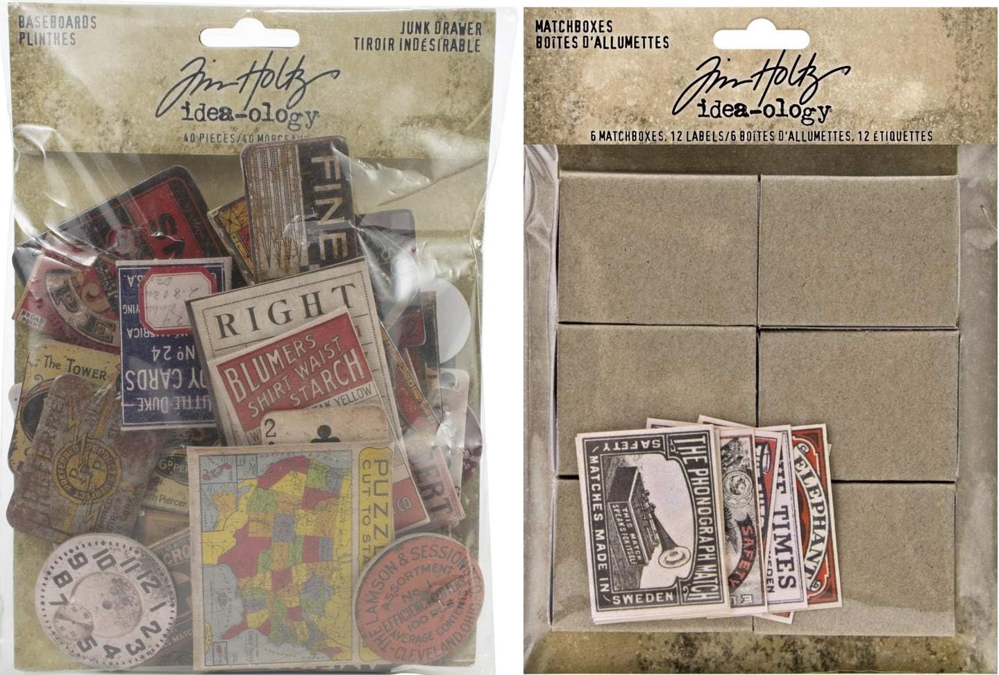 Tim Holtz Advantus - Junk Draw and Matchboxes - 2 Idea-Ology Items