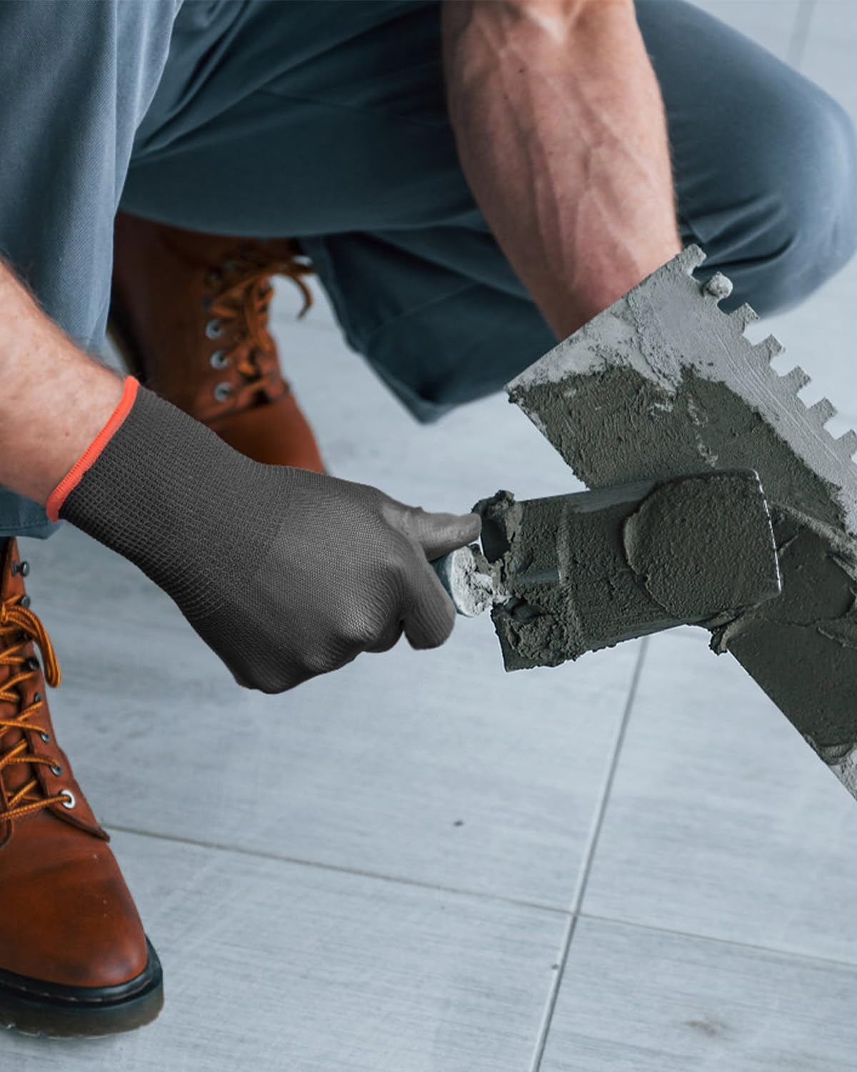 12 pares de guantes de trabajo ultrafinos con revestimiento de poliuretano, transpirables, ligeros para precisión, jardinería, mejoras del hogar (negro, L)