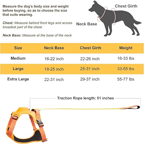Miniatura 7 de Arnés para perro todo en uno con correa retráctil, sin tirones, sin estrangulamiento, con chaleco ajustable para perro y función antisalpicadero