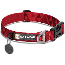 RUFFWEAR 25203-9071114 Classic Dog Collar, Small to Ultra Small Breeds, Size Adjustable, Small Size 11-14 Inches Red Butte/Hoopy Collar