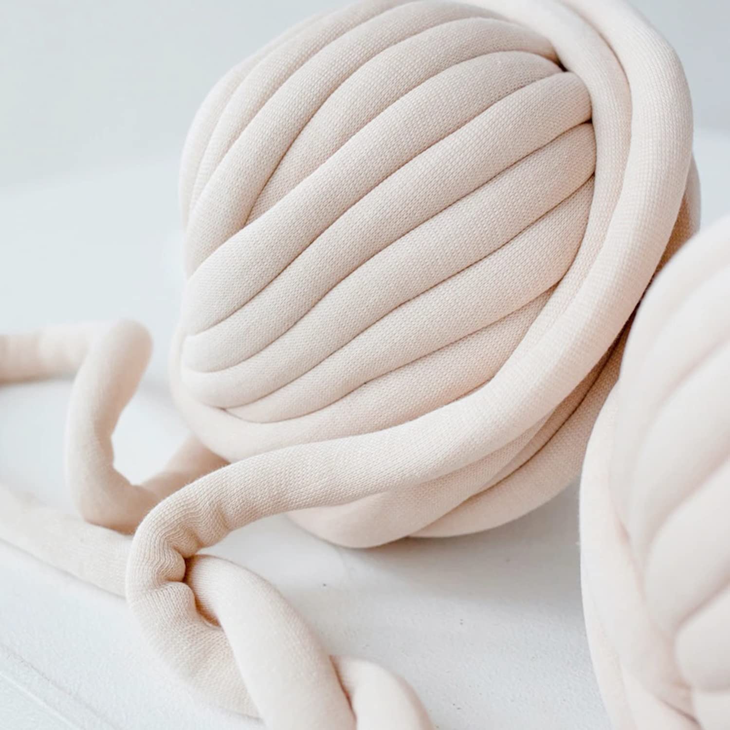 GULAKY Filato di cotone grosso tubo di filato super morbido spesso per lavori a maglia fai da te fatti a mano coperta di lana merinos, decorazione alternativa per la casa, beige, 2,3 kg (8200 g)
