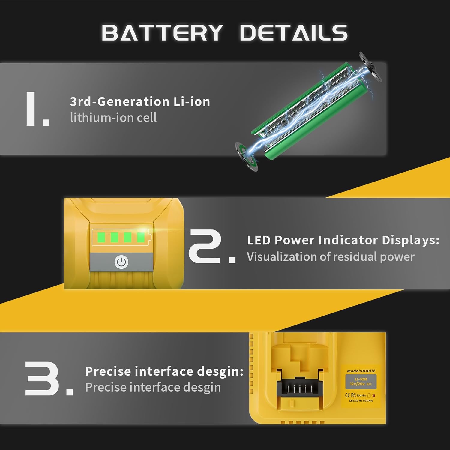 POWTREE 9.0Ah Replacement for Dewalt 20V/60V DCB609 Battery Compatible for Dewalt 20V Flex Volt Battery DCB609 DCB606 DCB612 Cordless Tools-Compatible with All 20V/60V max Battery Chargers - Image 6