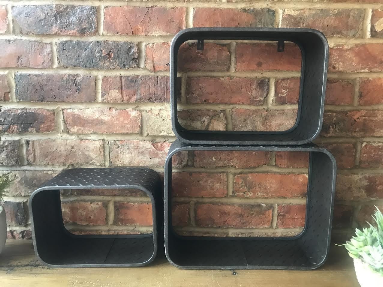 3X Industrial Vintage Floating Shelf Shelving Racks Storage Wall Cabinet Units