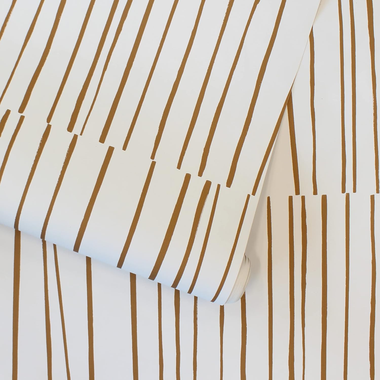 Tempaper x Bobby Berk Copper & Cream Shift Removable Peel and Stick Wallpaper, 20.5 in x 16.5 ft, Made in The USA