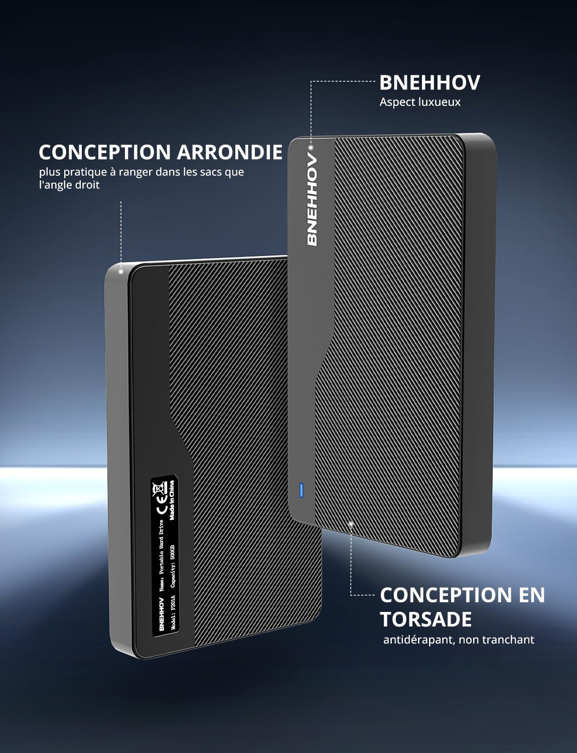 Disque Dur Externe Portable 500Go 2.5'' USB 3.0 HDD pour PS4 PC Mac Xbox