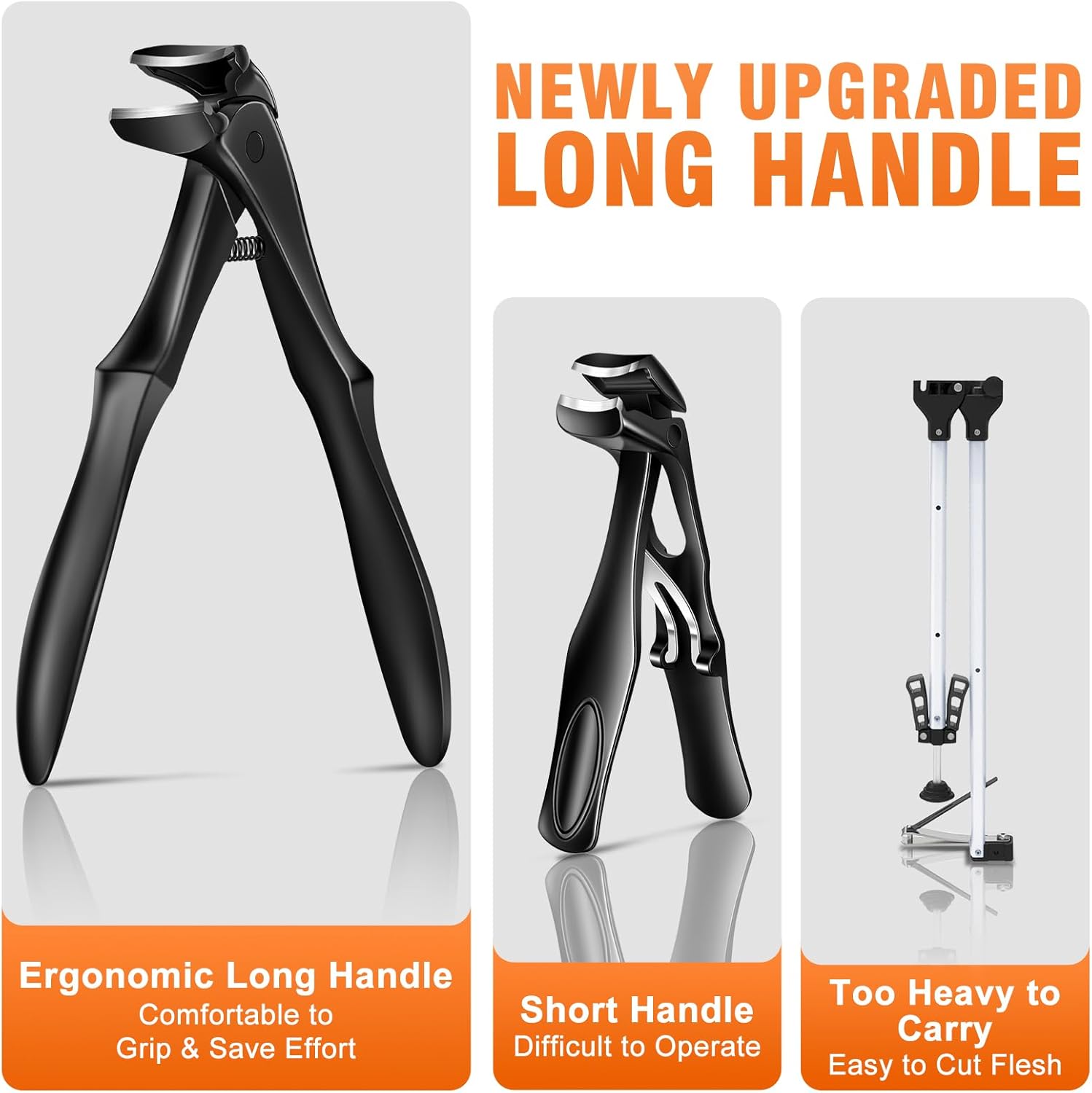 DRMODE Nail Clippers for Men Thick Nails, Upgraded Long Handled Angled Head Toenail Clippers for Seniors Thick Toenails, Wide Jaw Opening Ultra Sharp Large Toe Nail Clippers Adult Cutter