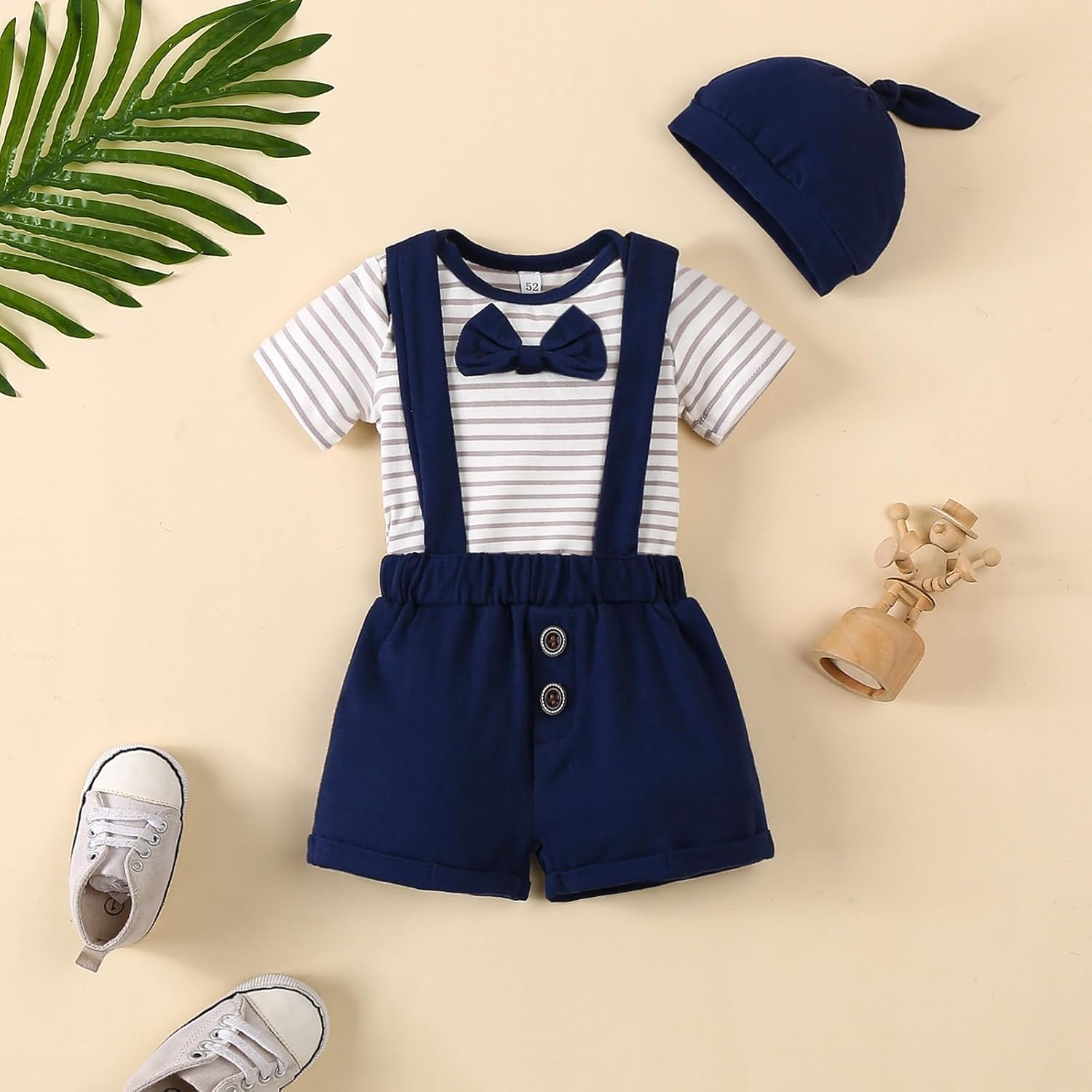 VINUOKER Baby Boy Outfits Baby Boy Summer Clothes Infant Boy Suspender Outfit Sets - Image 3