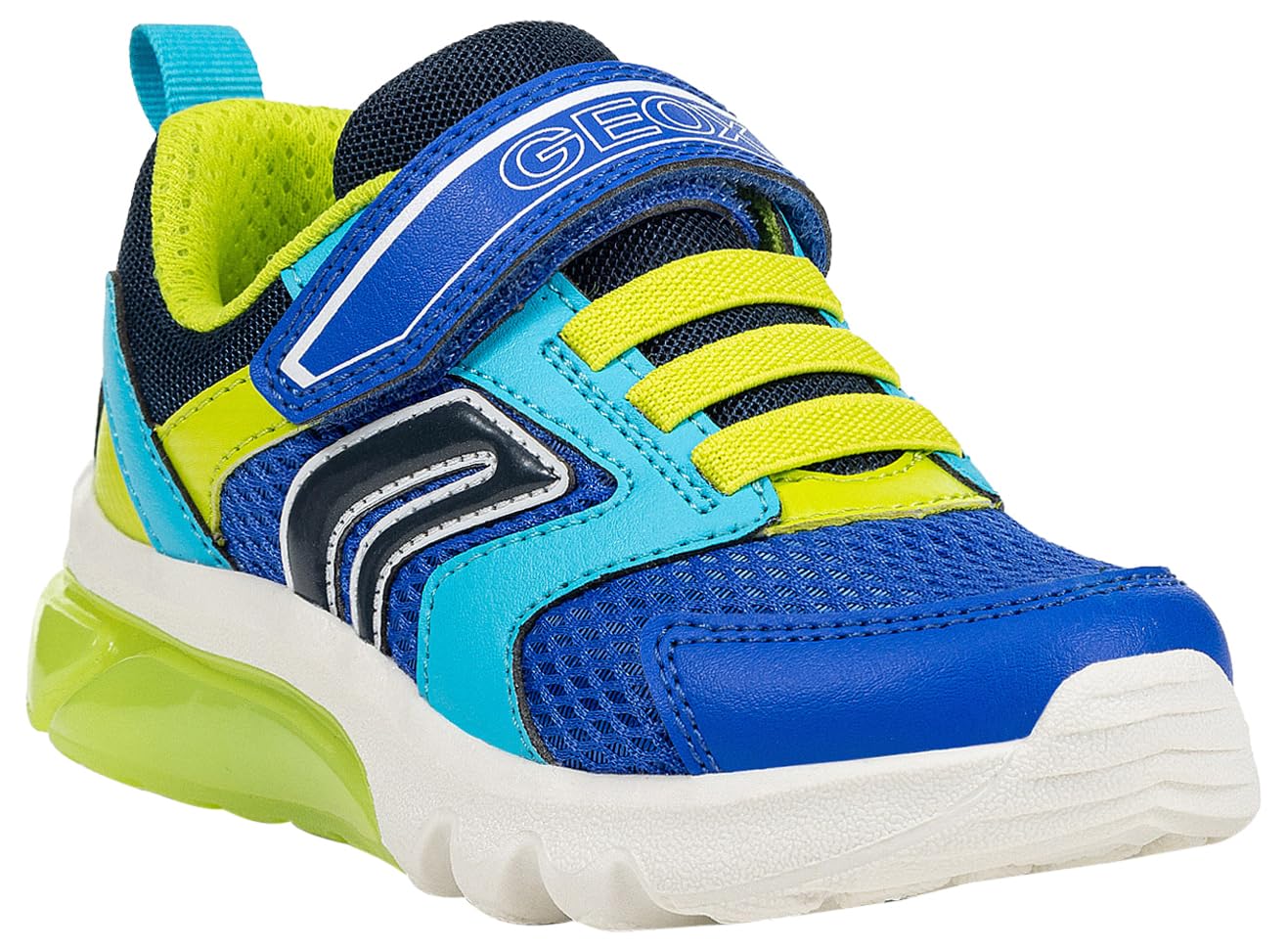 Geox J CIBERDRON BOY C, Boys’ Sneaker, Royal/Lime,