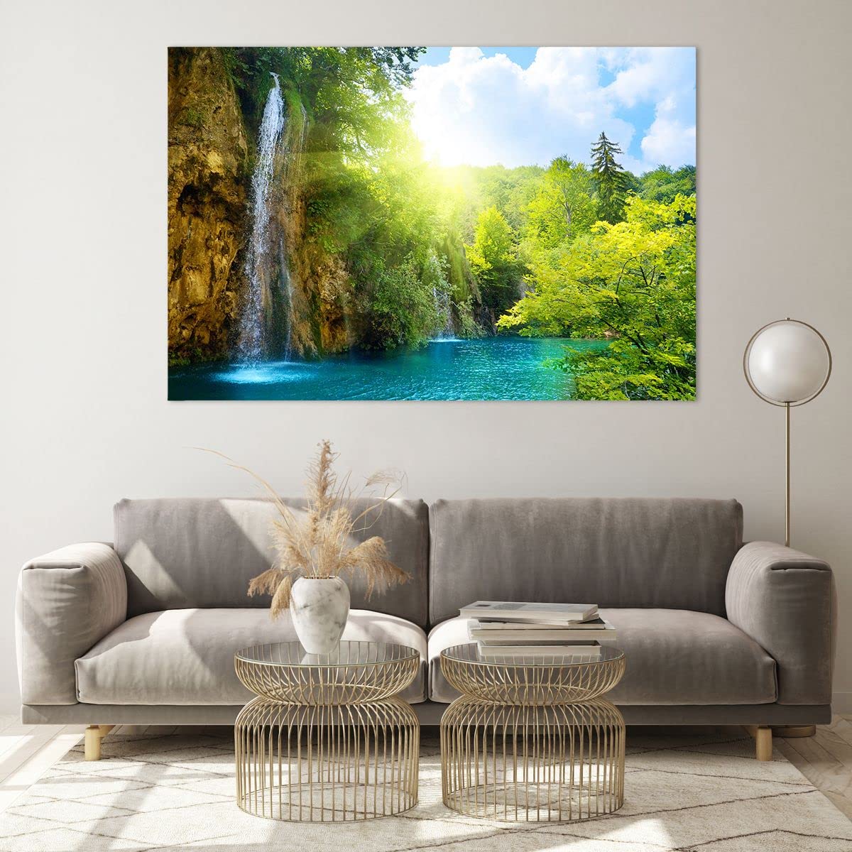 Grand Tableau Impression Sur Verre 120x80 Cm - Art Abstrait Moderne Noir - ARTTOR