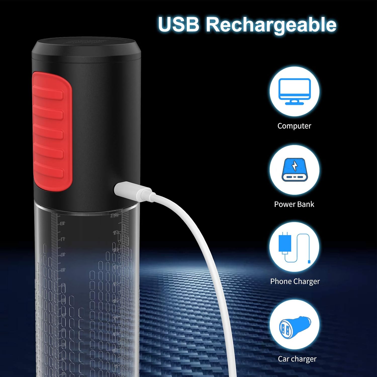 UTIMI Penis Pump Vacuum with Sleeve - Rechargeable Automatic Training Detachable with 9 Vibration Modes for Male | Masturbator | Dysfunction Enlargement | Sex Toy