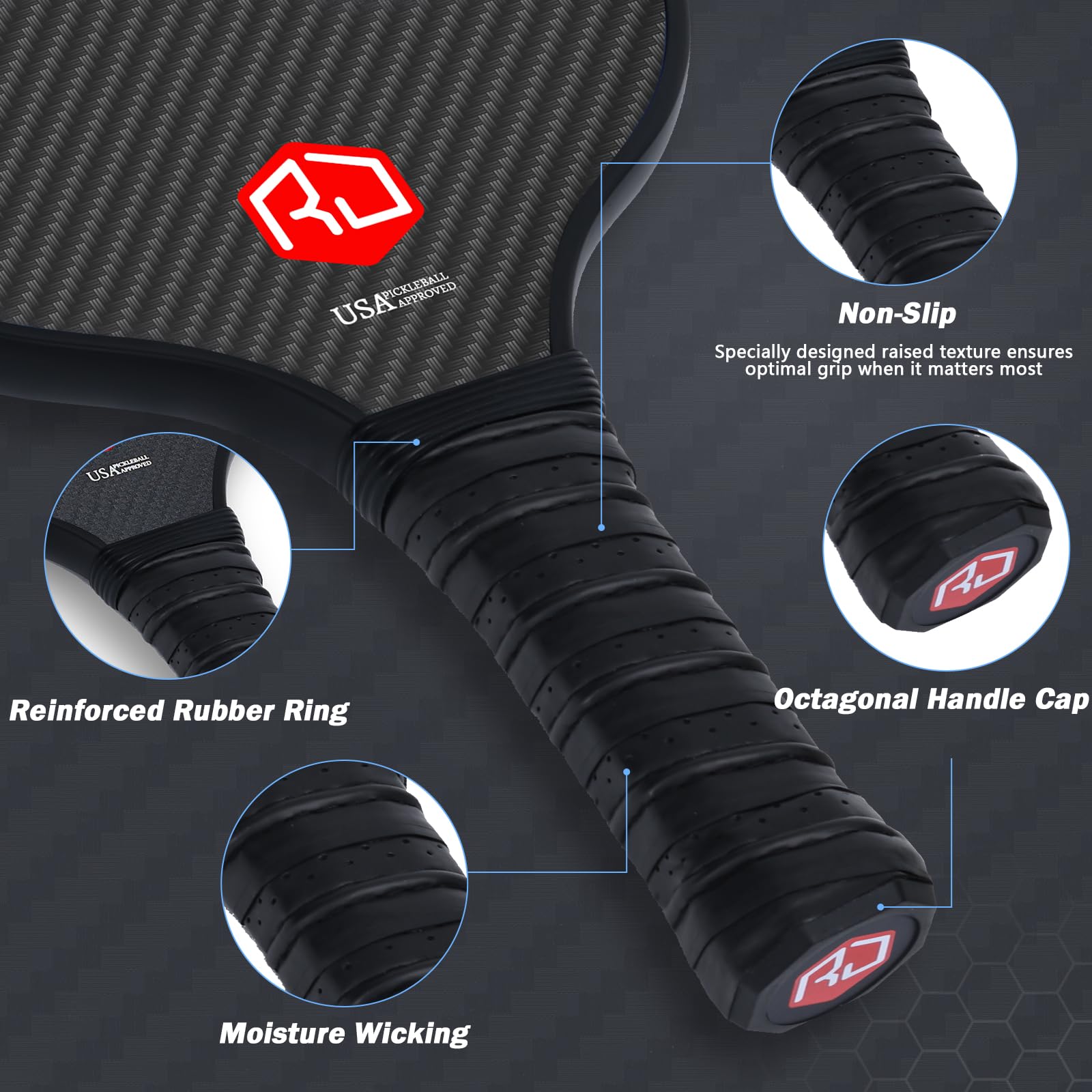 Amazon | RaE jessiE カーボンファイバーピックルボールパドル