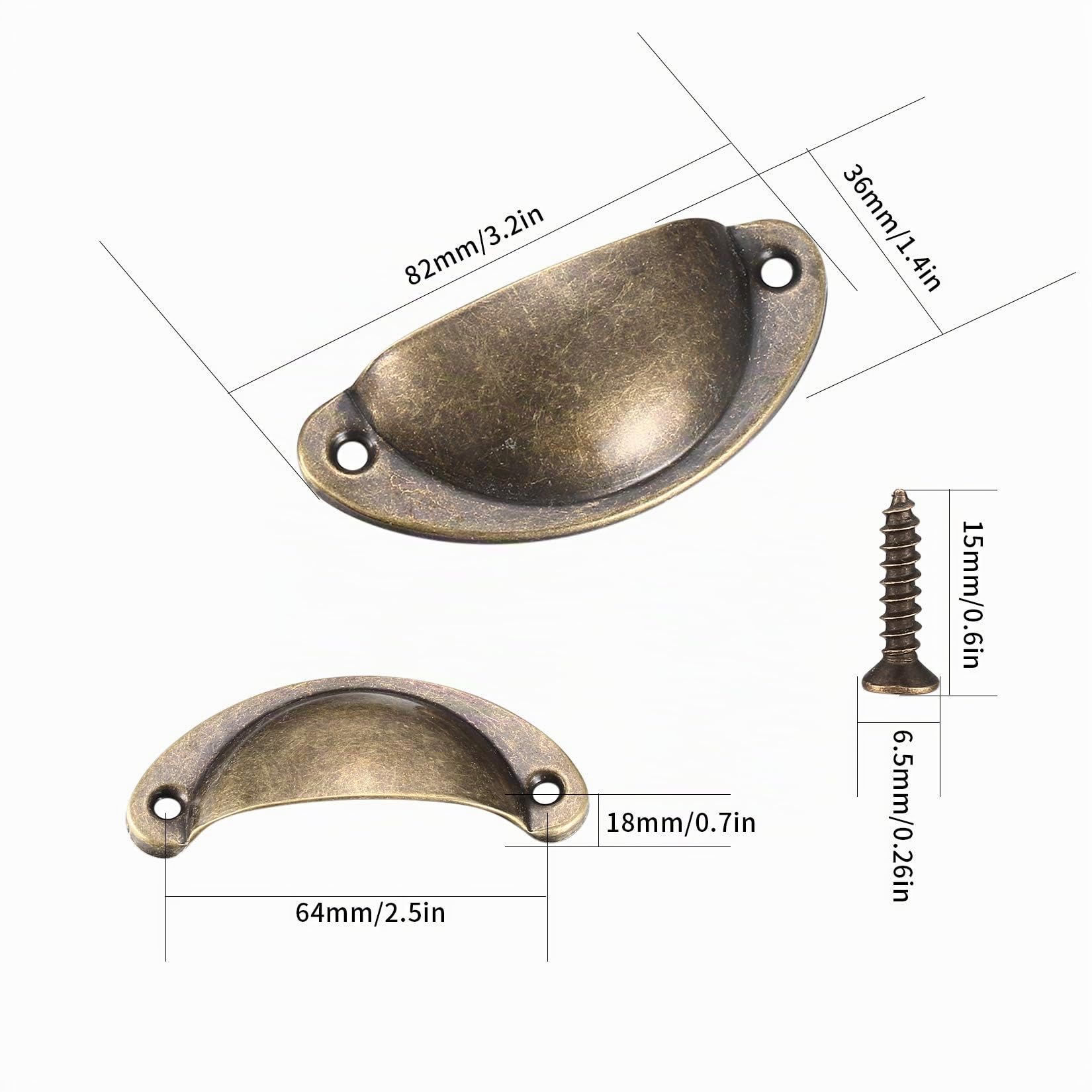 16 Pz Manici a Conchiglia, Maniglie per Cassetti Vintage, Maniglie per Porte e Pomelli per Armadietti da Cucina Semicircolari, Maniglie per Porte per Cassettiere per Mobili Maniglie con Viti(bronzo)