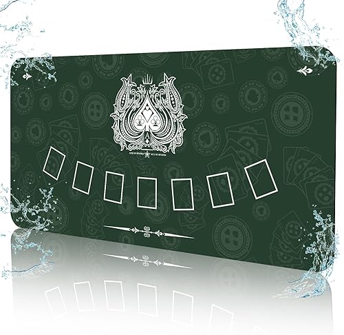 Miniatura 34 de Alfombrilla de póquer profesional impermeable, 8 jugadores de goma portátil Texas Hold'em Poker mesa de póquer con bolso con cremallera para jugar