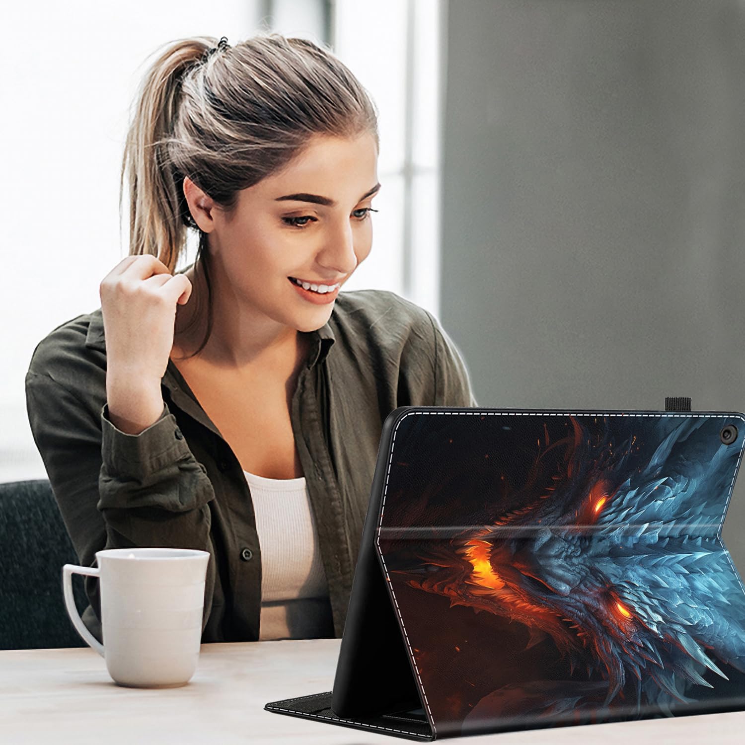 Case For Fire HD 10 Tablet (2023/2021) - Auto Sleep/Wake Folio Cover With Card Slots