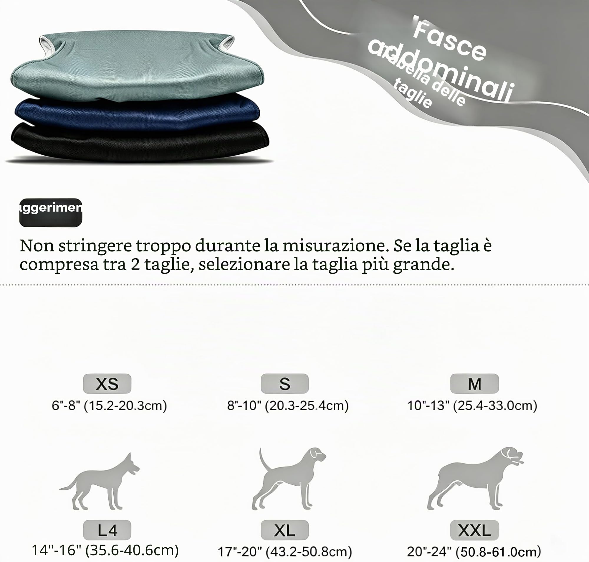 MICOOYO Pannolini lavabili per cani maschi, pannolini assorbenti per cani con chiusura a strappo regolabile, pannolini riutilizzabili per cani, confezione da 3, M