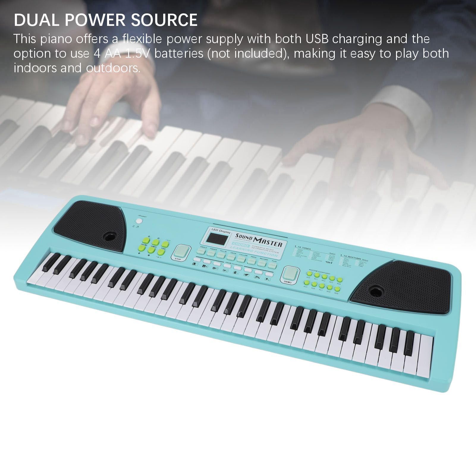 Elektroniczny Cyfrowy Fortepian 61 Kluczowy Klawiatura Piano USB Odpłatne Edukacyjne Fortepian Elektryczny z Mini Mikrofon dla Małych Palców Dzieci