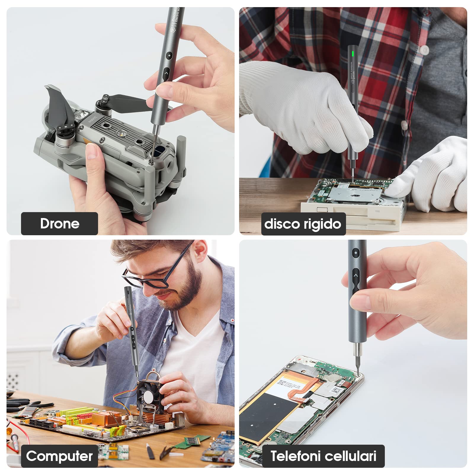 SOONAN Zestaw wkrętaków precyzyjnych, śrubokręt precyzyjny 62 w 1, mini wiertarka elektryczna, z zestawem wkrętaków do elektroniki, zegarka, okulary, dron, MacBoo PC