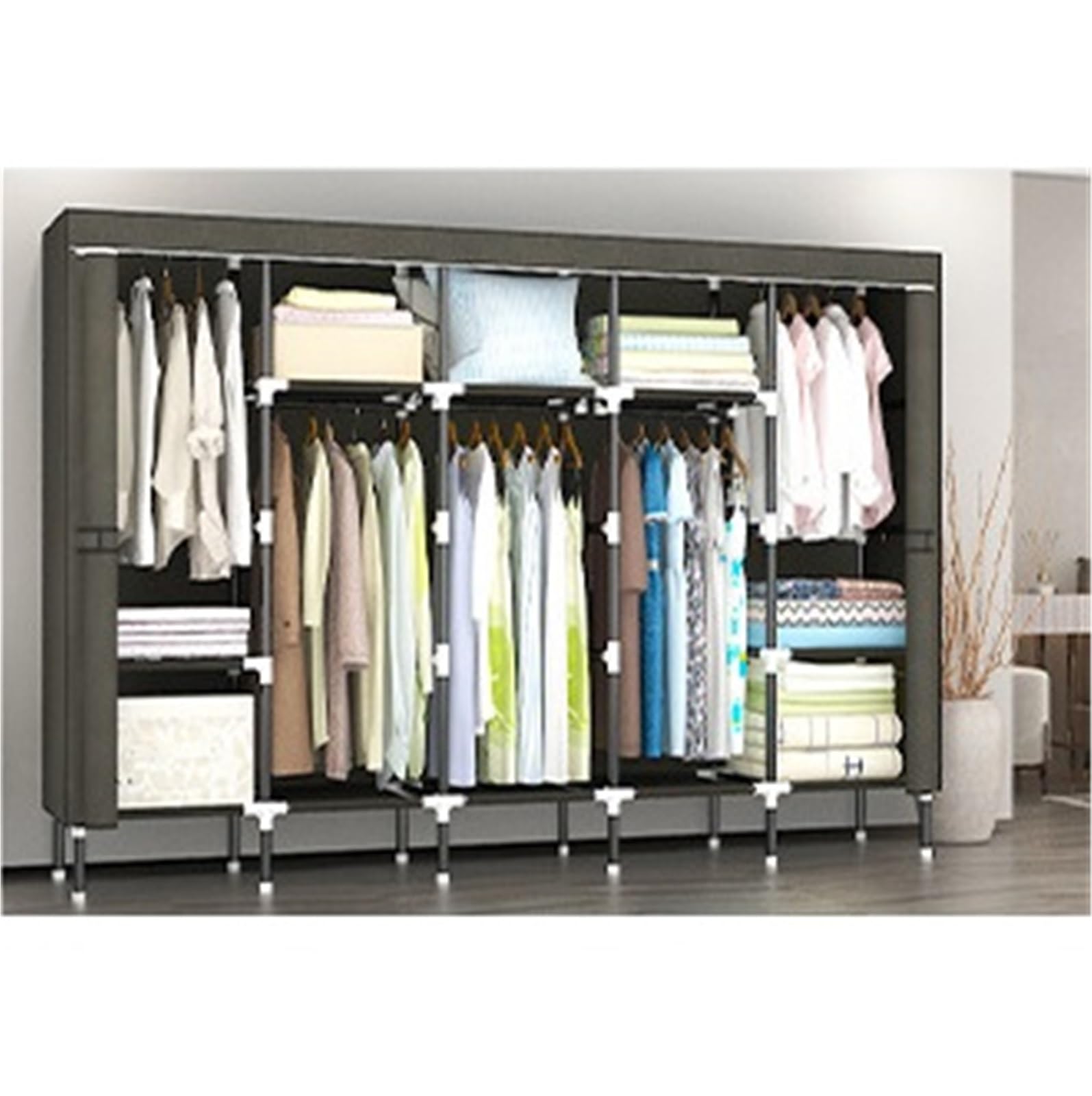 Wardrobe Closet Schrank Kleiderschrank, Tragbarer Kleiderschrank for Schlafzimmer, Vlies-Kleiderschrank, Einfacher Kleiderschrank Closet Aufbewahrungsschrank(G,170X45X203CM)
