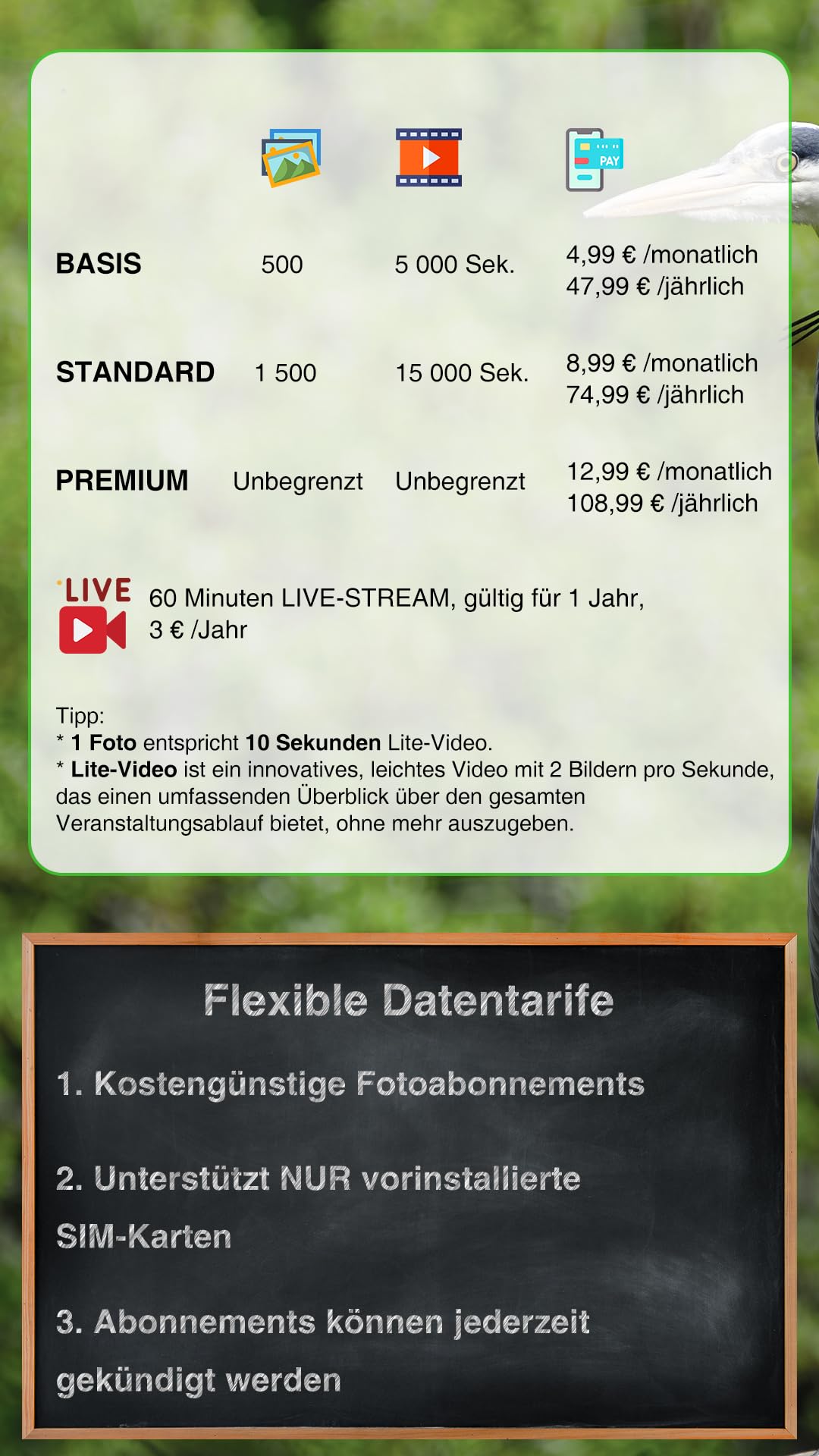 GardePro X50 Pro Max 4G LTE Wildkamera mit Live-Streaming, Wiederaufladbare 8000mAh Akku, integrierte SD Karte, 48MP 1296P, X50PLMB Wildtierkamera mit bewegungsmelder nachtsicht, Handyübertragung
