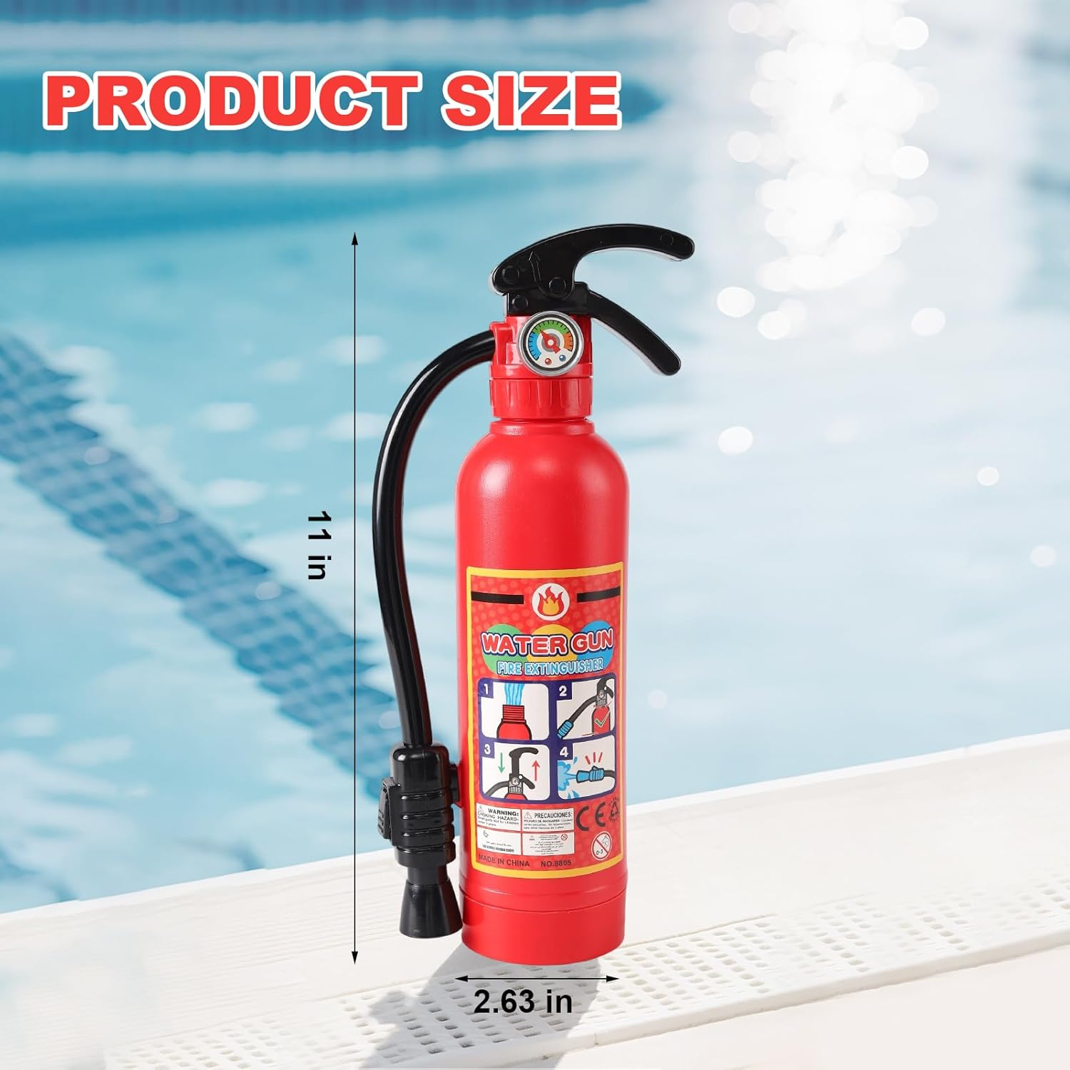Water Gun for Kids, 2 Pack Fire Extinguisher Water Squirt Toys, 550CC Super Range Summer Gift for Swimming Pool Beach Outdoor Water Fighting Play, Halloween Cosplay Props for Boys Girls Children