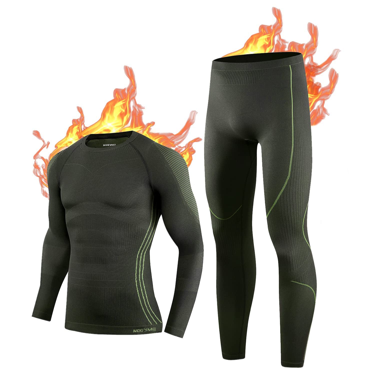 NOOYME Intimo Termico Uomo Biancheria Intima Termica Uomo Traspirante Asciugatura Rapida per Sci Ciclismo Corsa Allenamento
