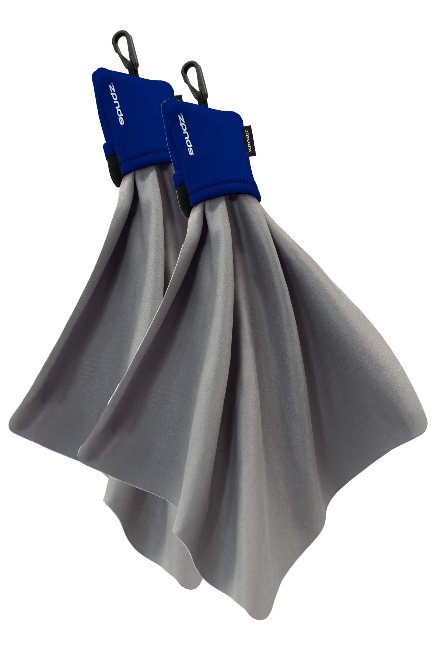SPUDZ Ultra Microfiber Lens Cleaner with Closeable Bottom – Clip-On Pouch, Washable – for Binoculars, Scopes, Glasses, Screens | Ultra Navy Blue, 10 x 10 Inch (2-Pack)