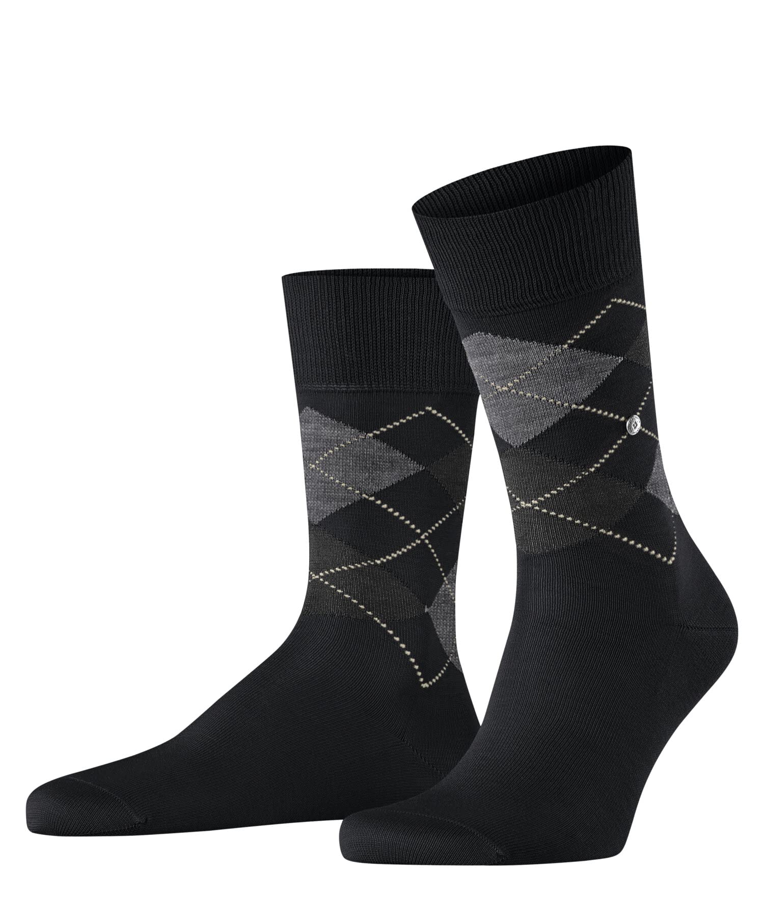 Burlington Men's Black 3000 Manchester M So Cotton Patterned 1 Pair Socks, 6.5-11