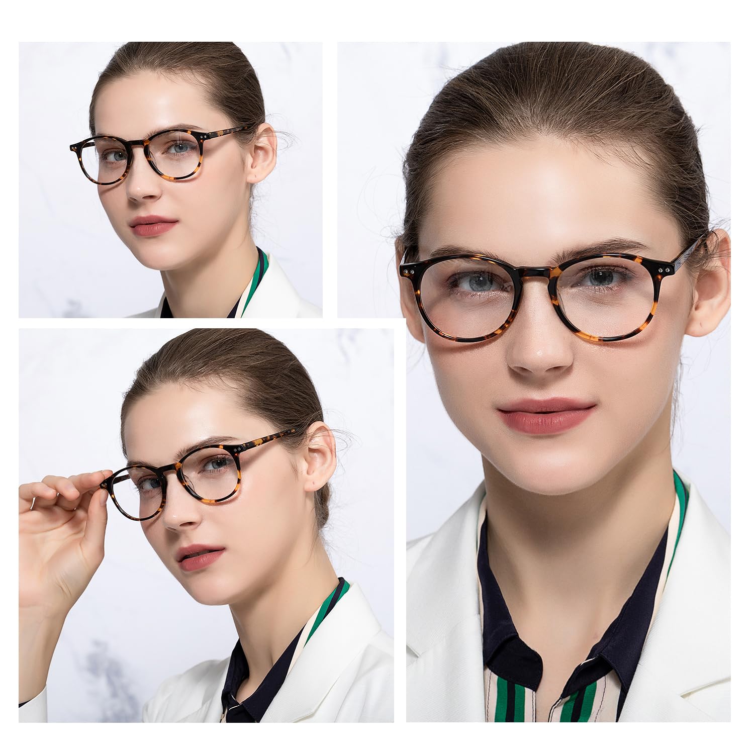 ZENOTTIC Vintage Runden Brillenrahmen Nerdbrille Ohne Sehstärke Retro Klare Linse Gläser für Damen und Herren