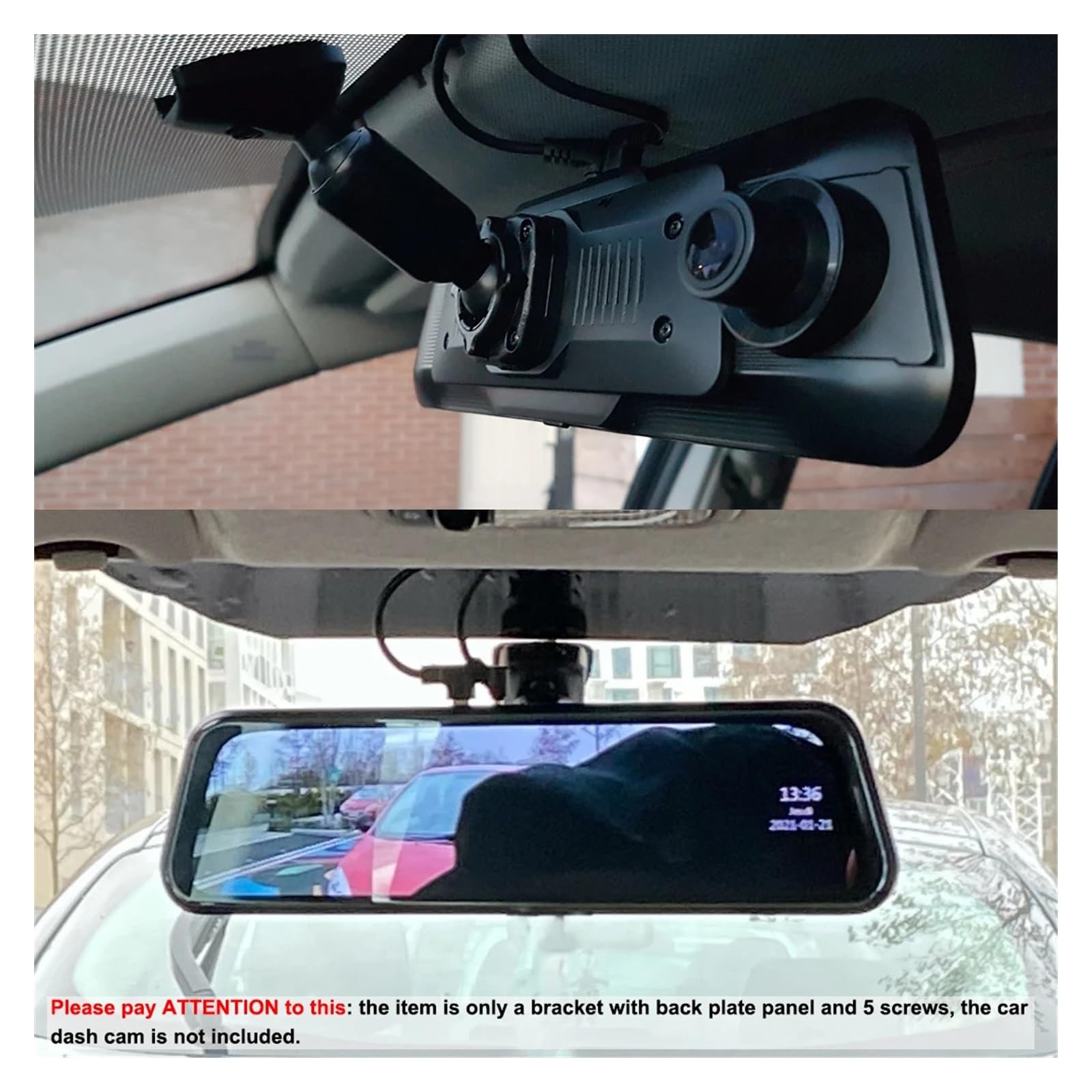 Xuanqingyi Store Uchwyt do rejestratora samochodowego DVR Mocowanie lusterka wstecznego Panel tylny i wspornik Nagrywanie wideo jazdy Auto Safety Dash Cam Stylizacja
