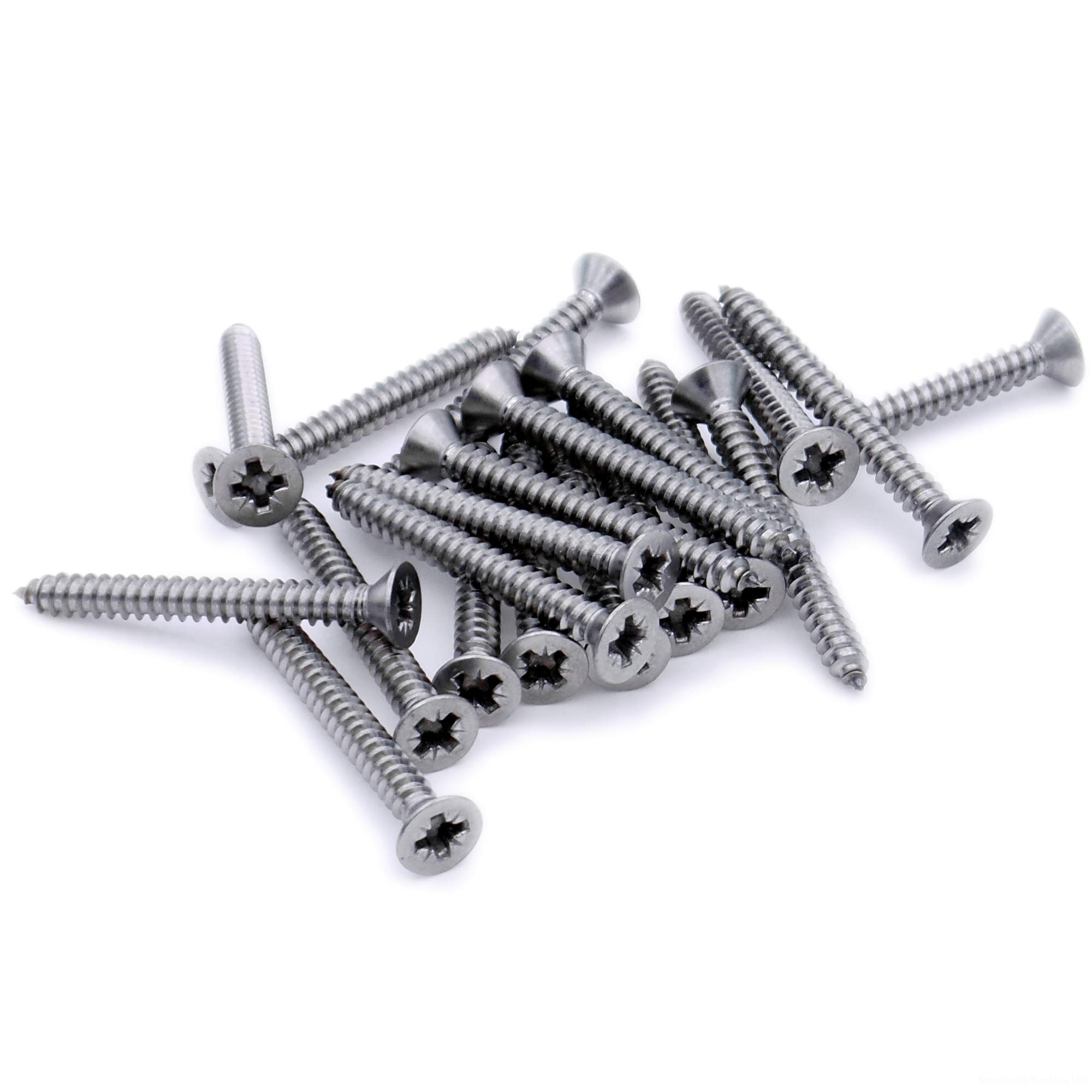 Singularity Supplies No.12 X 0.875 (5.5Mm X 22Mm) Pozi Countersunk Self-Tapping Screw - Stainless Steel (A2) (Pack Of 20)