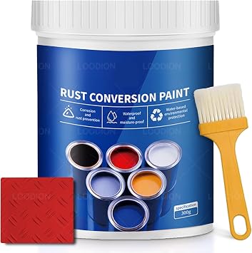Rust Gel Rust Converter - 10.7 Fl Oz, Rust Remover for Metal, Anti Rust Paint with Brush, Eliminates Oxides from Aluminum, Cast Iron, and Steel Red,10.7 Fl Oz