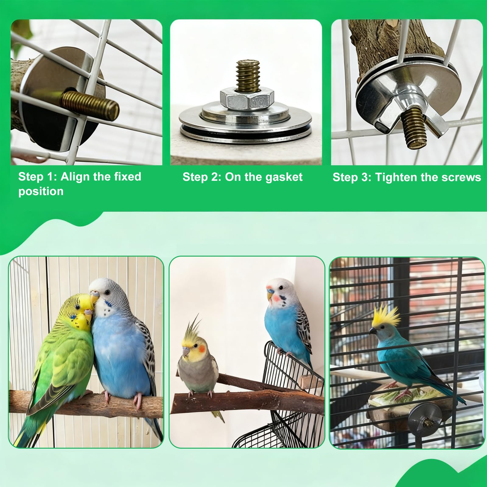 Set di 8 posatoi per uccelli, in legno naturale, per uccelli, accessori per uccelli, accessori per pappagallini, canarini, parrocchetti, uccelli diversi