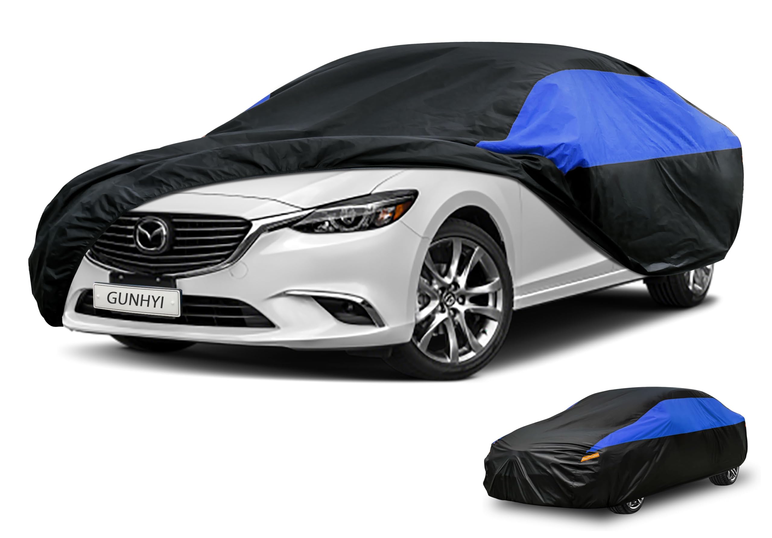 GUNHYI Mazda Car Cover Custom Fit Mazda 6 Waterproof All Weather, Lightweight Full Car Cover Outdoor Sun UV Rain Dust Snow Wind Protection.