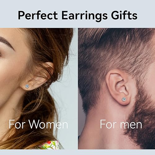 Miniatura 3 de Aretes de moissanita para mujer, plata de ley 925, 0.5-1 quilates, color D, VVS1, aretes hipoalergénicos para orejas sensibles, regalos de Navidad