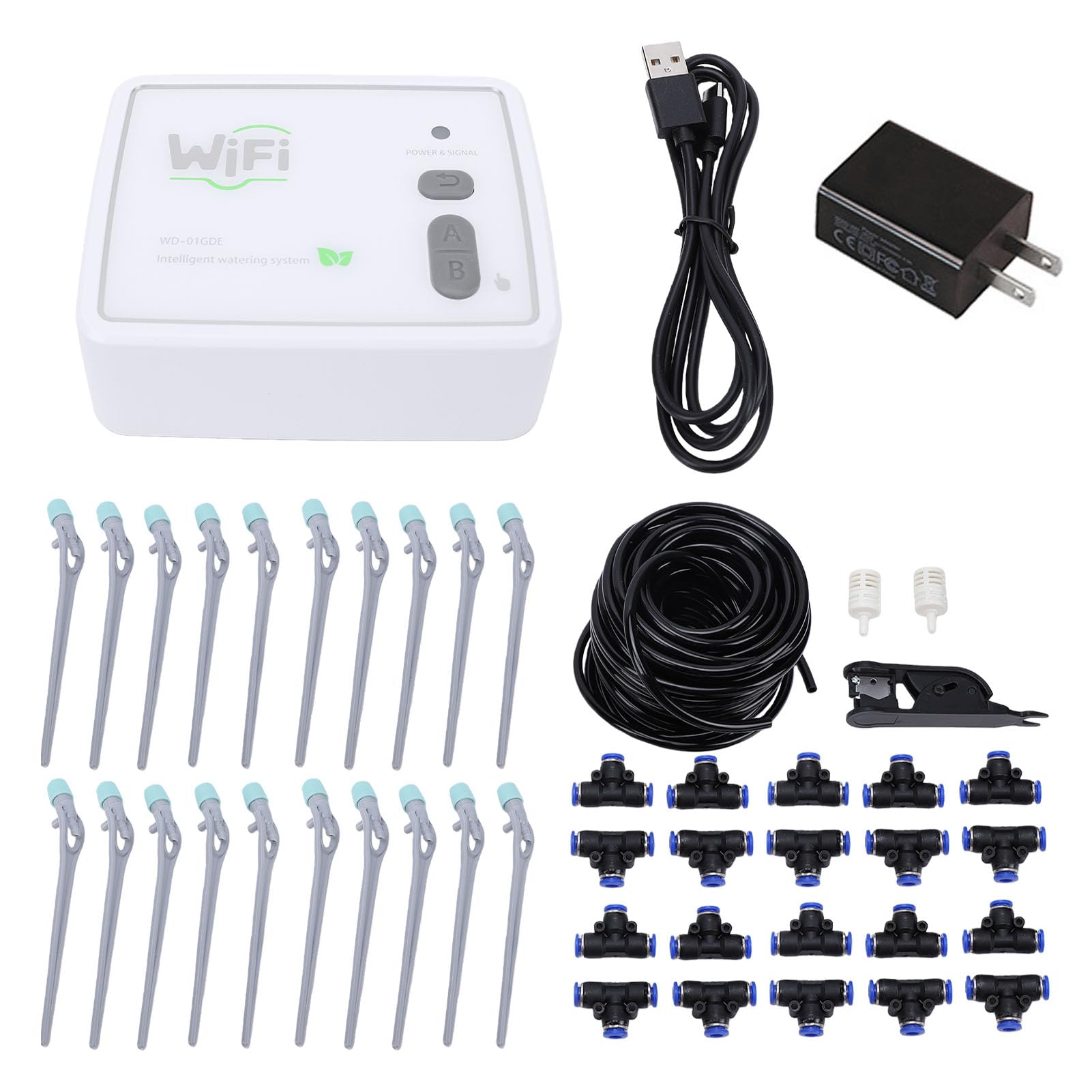 Automatisches Bew sserungssystem mit App Timer 2 Pumpen f r 20 Topfpflanzen Einstellbare Tropfer 15m Schlauch EU Stecker