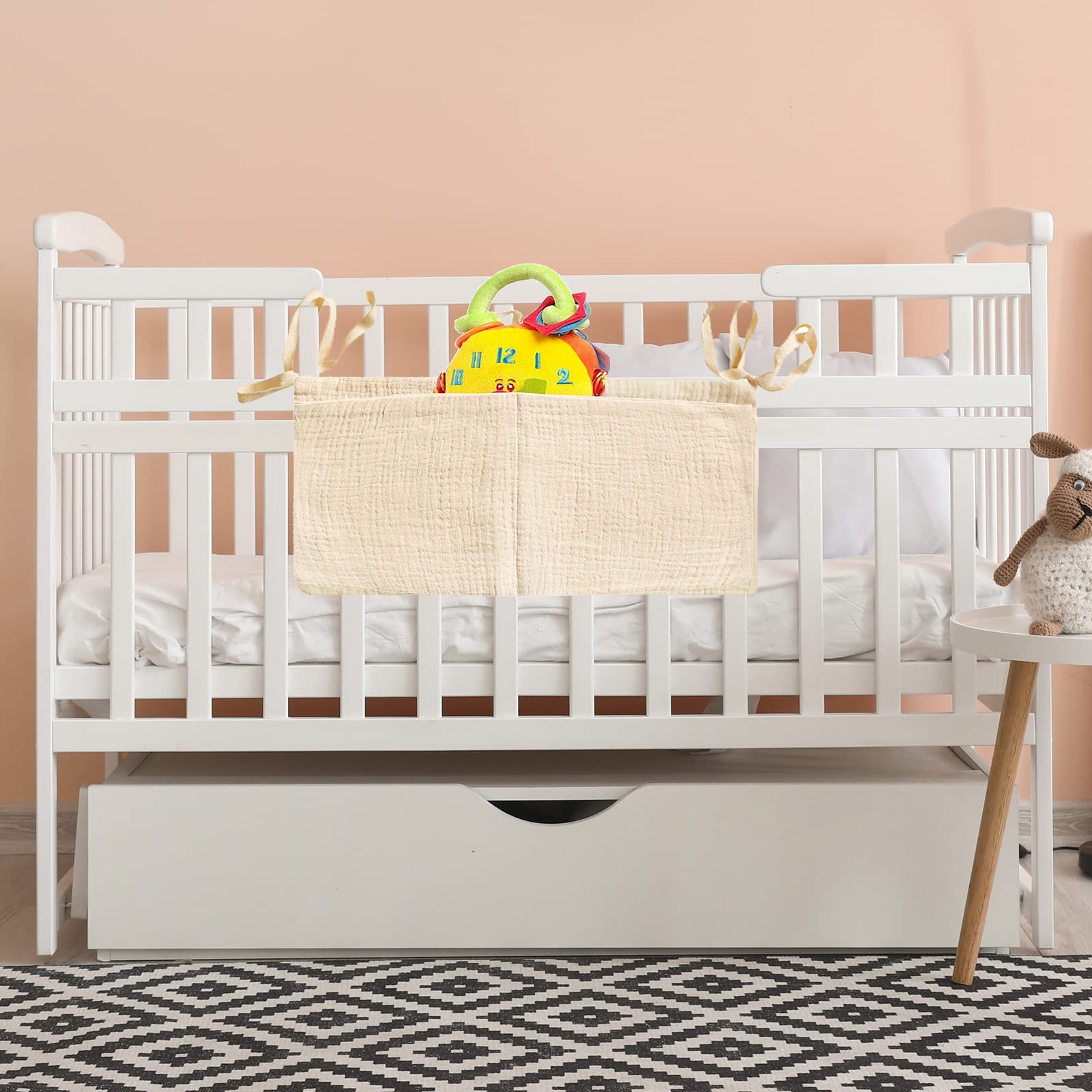 Organizador para cuna de bebé, bolsa de almacenamiento para pañales de bebé, organizador colgante para ropa, pañales, juguetes, habitación infantil, organizador colgante en cuna, cambiador o