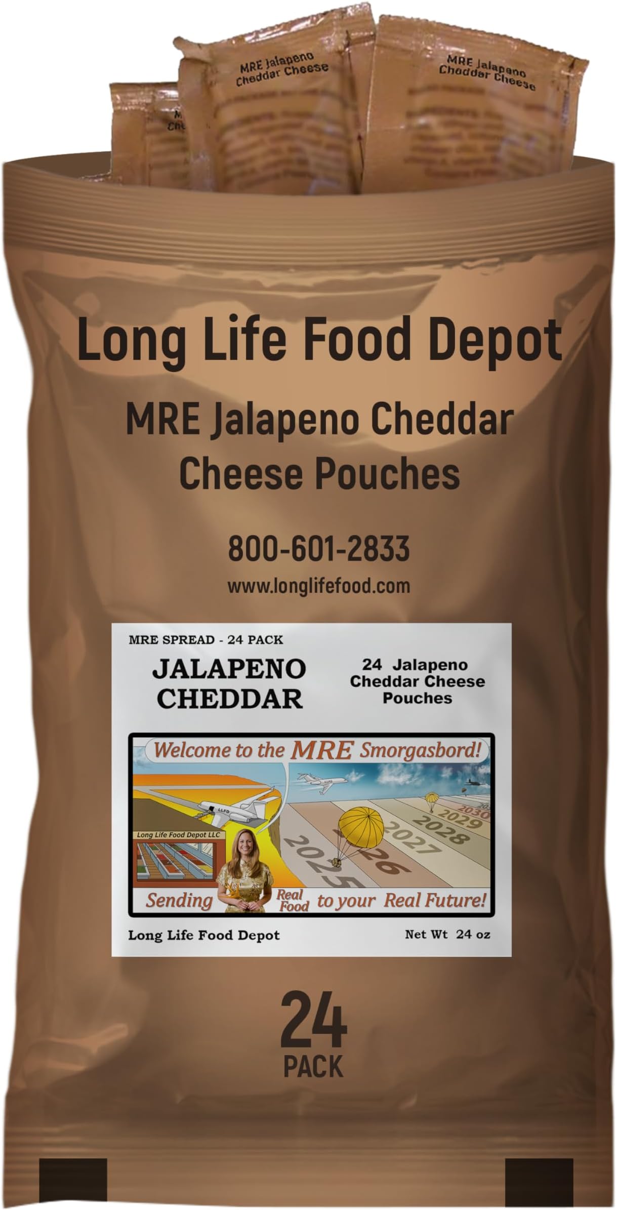 MRE Jalapeno Cheddar Cheese Spread - 24 Pack