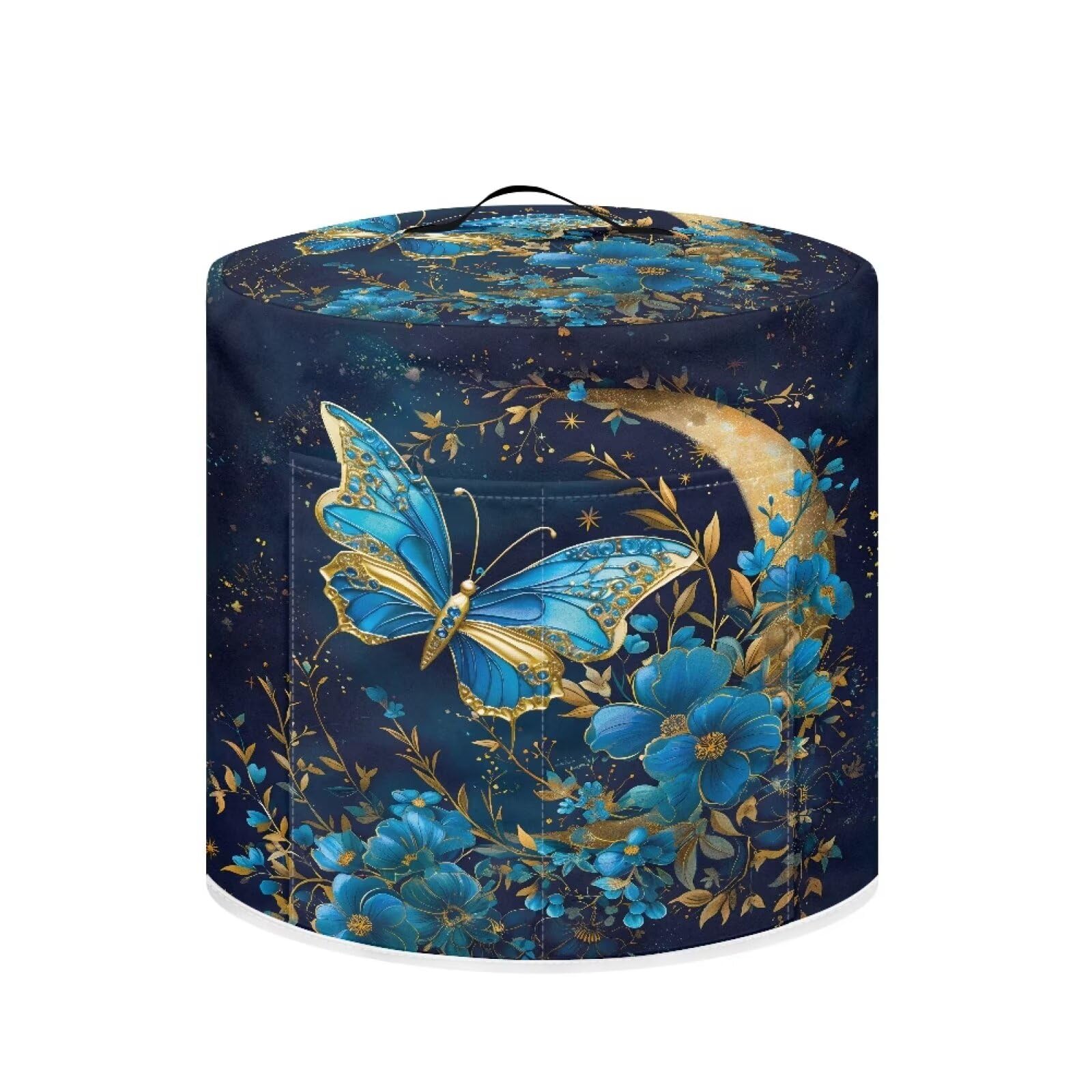 Wiryuouvt Blue Butterfly Flower Air Fryer Cover Instant Pot 8 Qt Inner Pot Crock Pot Cover Dust Cover with Top Handle Two Side Pockets Dustproof Recyclable Covers Appliances
