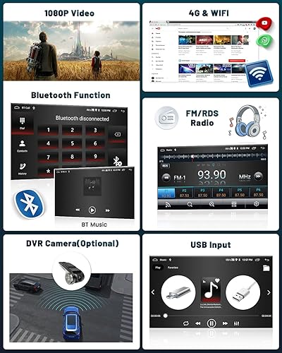 Miniatura 5 de Hikity Estéreo de coche Android de 9 "para Honda CRV 2002-2006 inalámbrico Carplay Android Auto navegación GPS estéreo Bluetooth receptor de audio