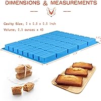 Vista 3 de V-fox 40 Cavities Rectangle Caramel Silicone Molds for Chocolate Truffles, Ganache, Jelly, Candy and Praline, Ice Cube Tray, Random Color, Medium