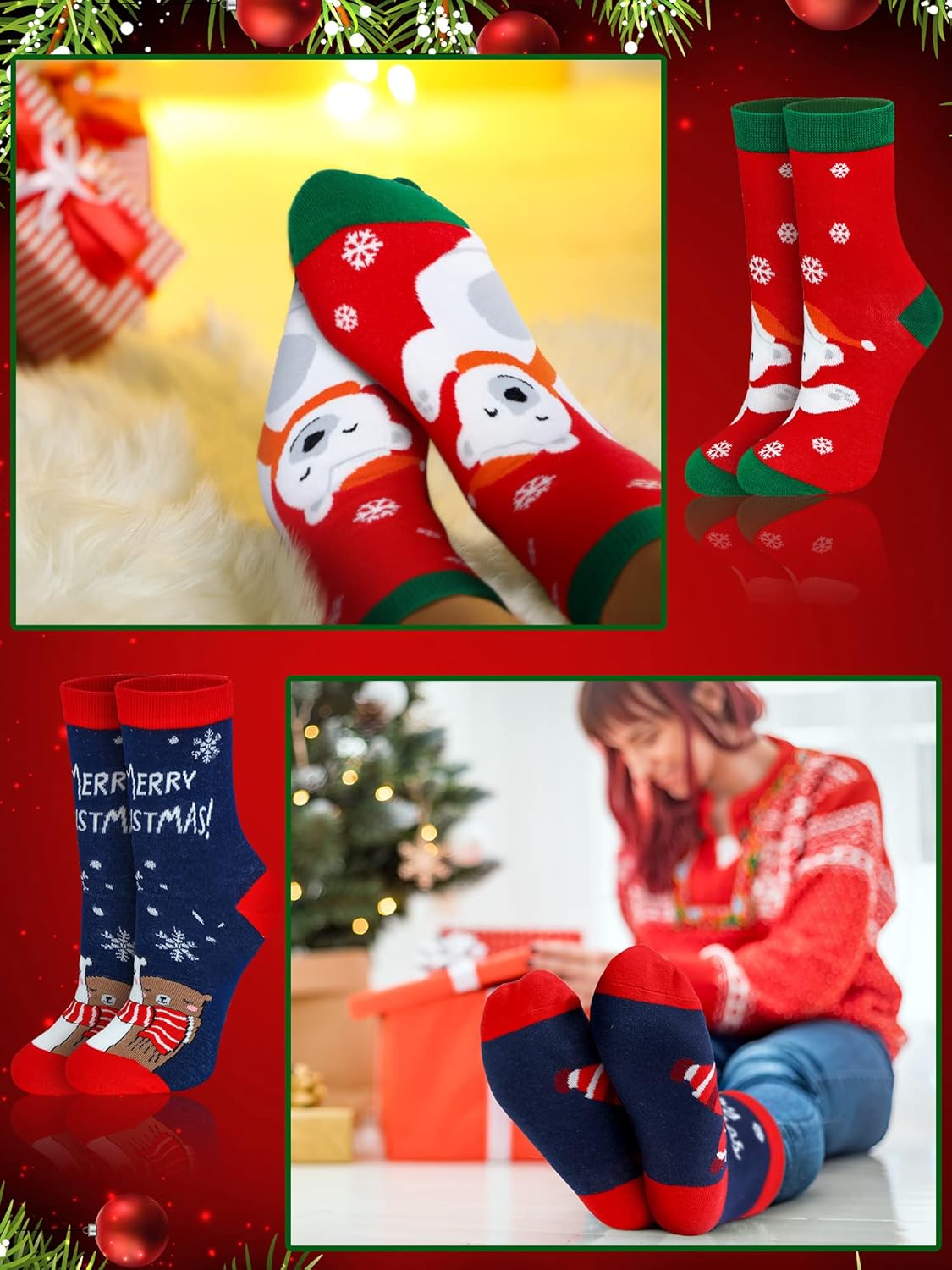 Giegxin 36 Pairs Christmas Sock bulk Christmas Crew Novelty Socks Xmas Clothing Accessories