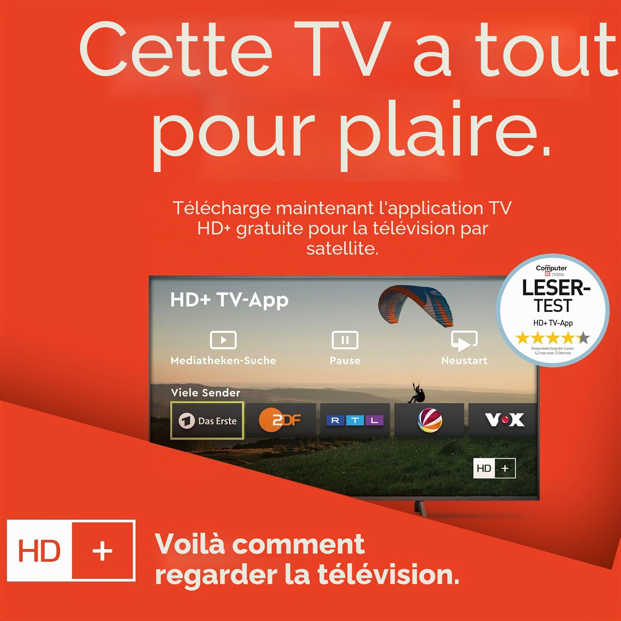 TELEFUNKEN TiVo XF40TP900S Téléviseur 40" Smart TV avec Triple Tuner et 6 Mois HD+ avec téléviseur LED XF40TP900S (2026)