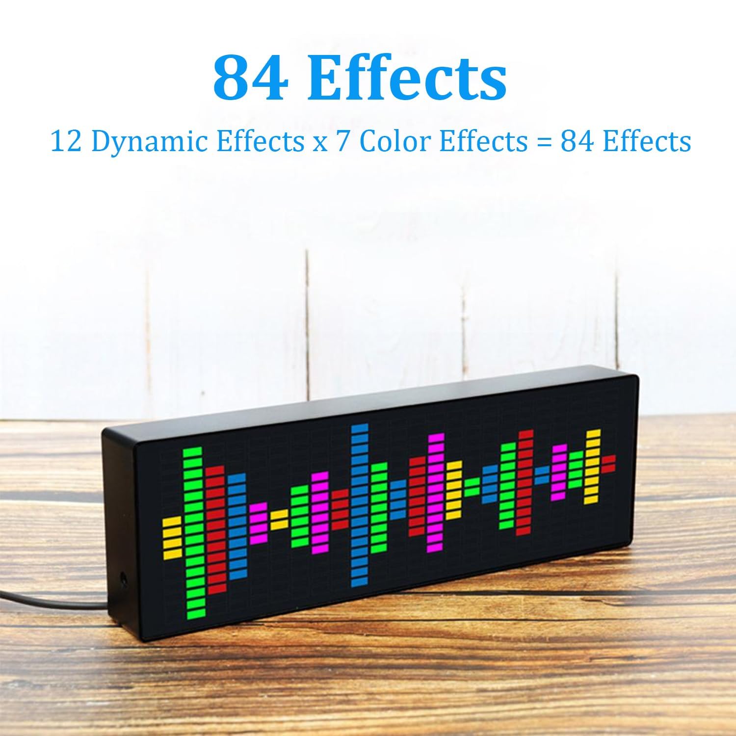 VU Meter RGB Audio Level Display, 384 LEDs, 20 Display Modes, ABS Materiaal (zwart VU Meter RGB Audio Level Display, 384 LEDs, 20 Display Modes, ABS Materiaal (zwart