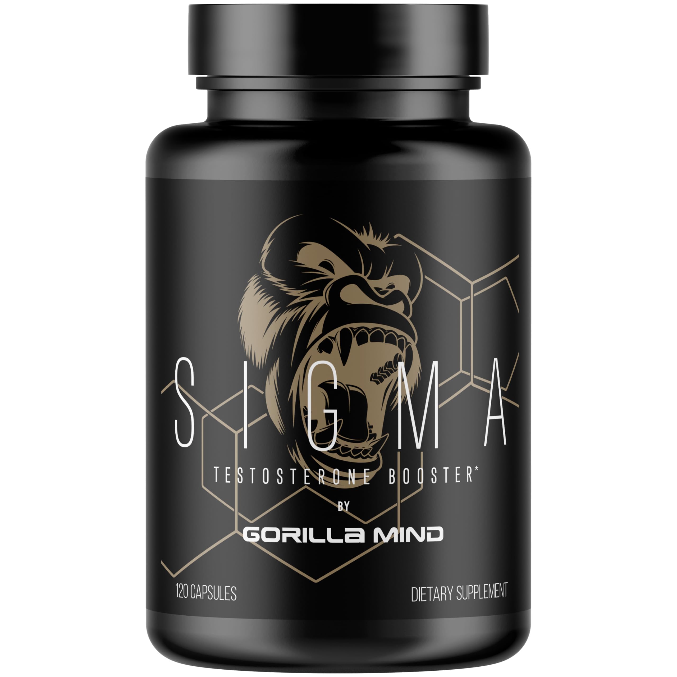 Gorilla Mind Sigma Testosterone Booster - Made with Tongkat Ali and Fadogia Agrestis Extract to Support Higher Testosterone Level (120 Capsules)
