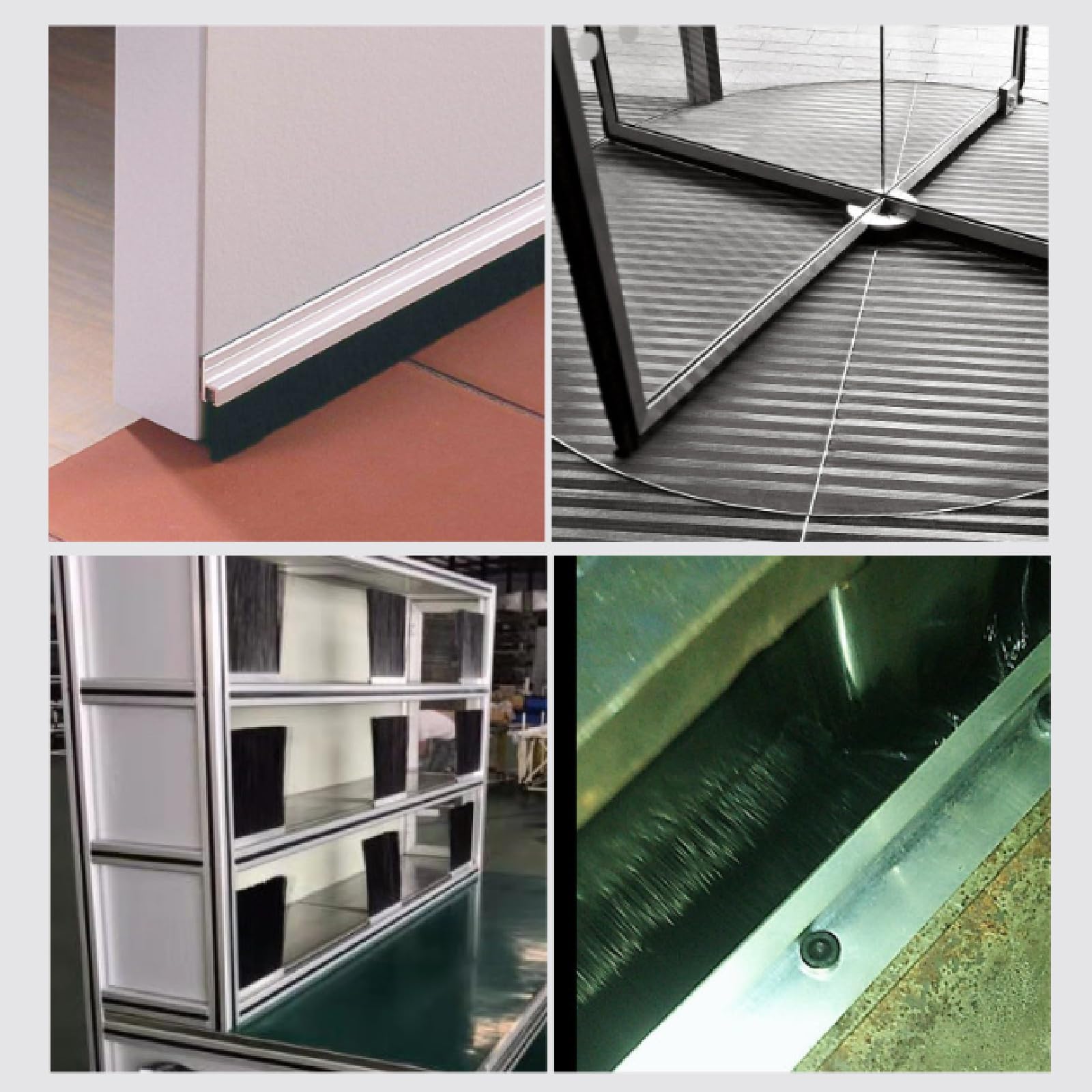 Spazzola a Striscia in Lega di Alluminio Industriale,Spazzola Inferiore per Porta da Garage,Spazzola paraspifferi sottoporta in Alluminio,Anti Polvere,per Casa,Industriale