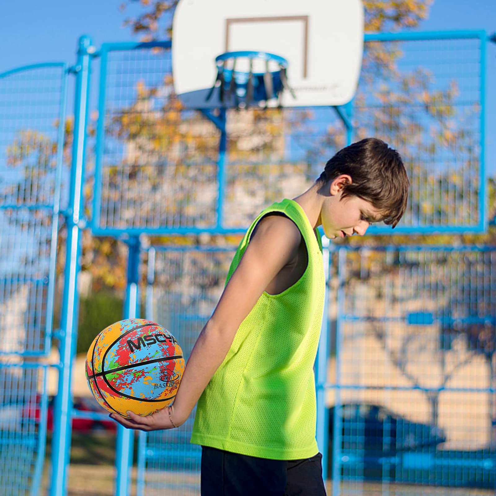 Pallone Basket Taglia 5,Palla Basket per Bambini,Mini Pallacanestro Taglia 3, Ideale per le Mani dei Bambini, in Gomma da Basket.