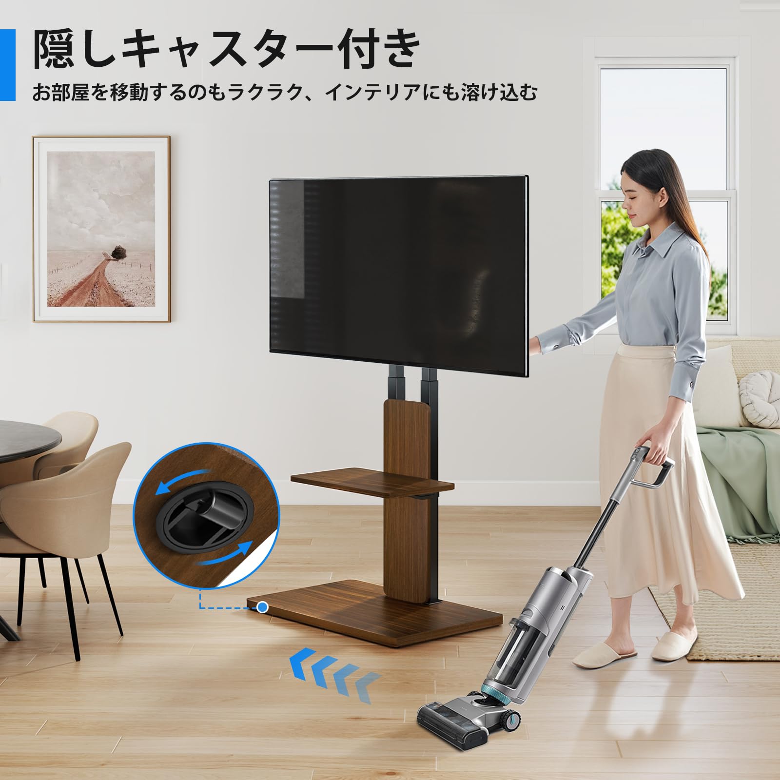 【在庫セール】Rfiver テレビスタンド キャスター付き tvスタンド 32- Amazon.co.jp: Rfiver テレビスタンド 壁寄せ tvスタンド 32-70 インチ